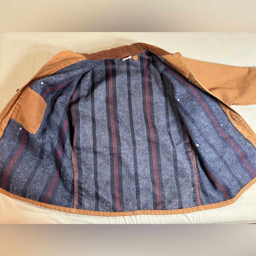 1989 Carhartt Brown Duck Blanket-Lined Chore Coat (6BLC) - Picture 5 of 16